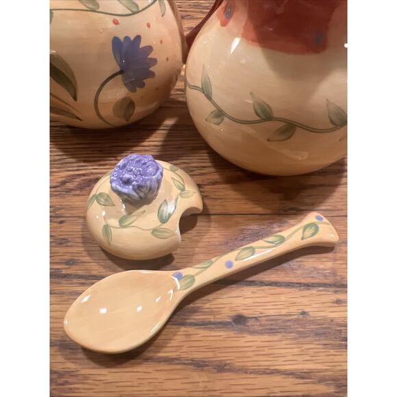 Pfaltzgraff Napoli 4-Piece Lidded Sugar & Creamer Set With Spoon EXCELLENT! WOW! - Picture 4 of 9